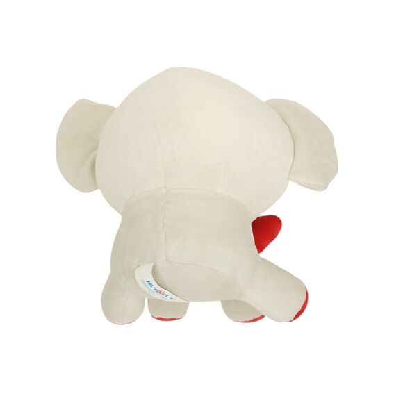 Hug & Luv Gray Elephant Plush Hearts Sitting Embroidered Eyes Stuffed Animal Toy - Picture 2 of 5